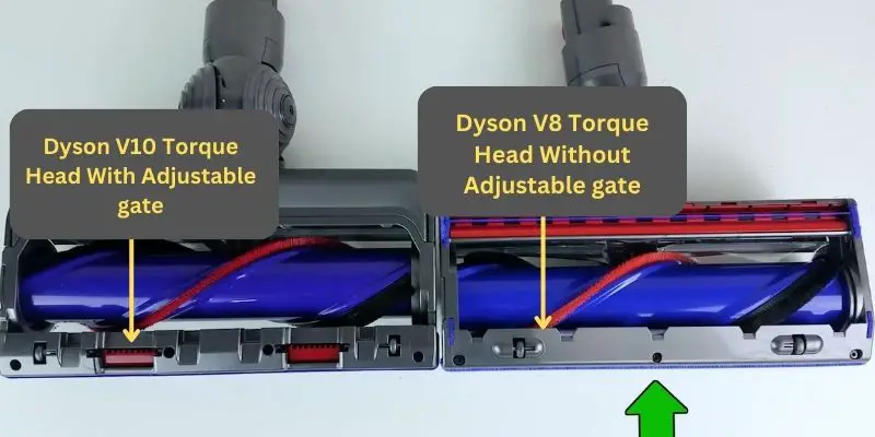 Dyson V8 and V10 brush roller comparison